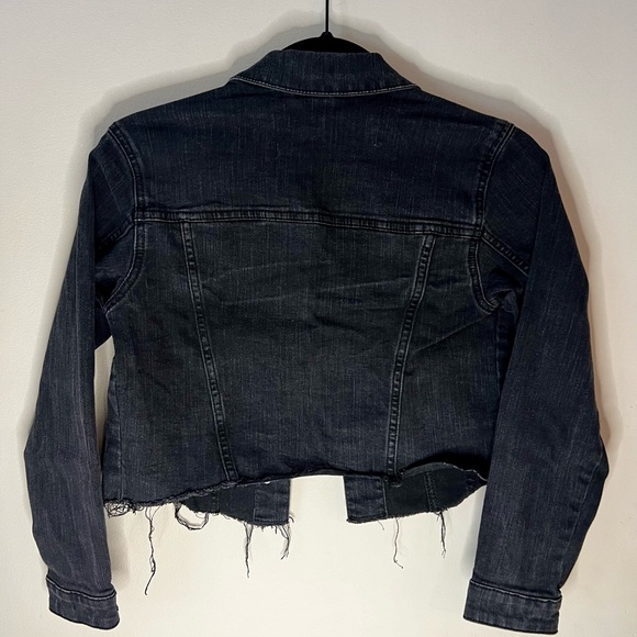 Distressed Black Denim Jean Jacket, Girls size 10/12, Wonder Nation - Picture 2 of 3